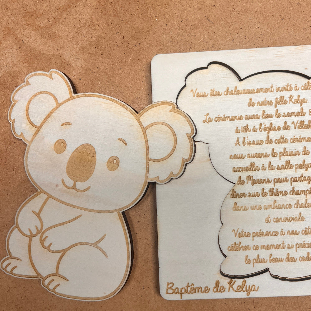 faire part puzzle koala bapteme