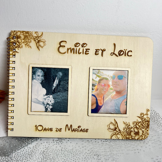 livre d or en bois personnalisable avec photos