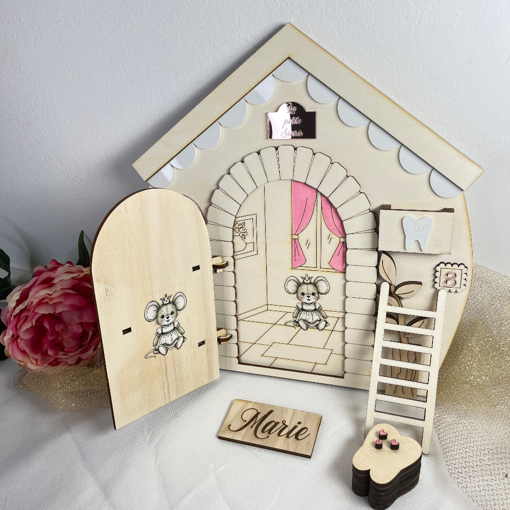 maison de la petite souris en bois personnalisable en couleur