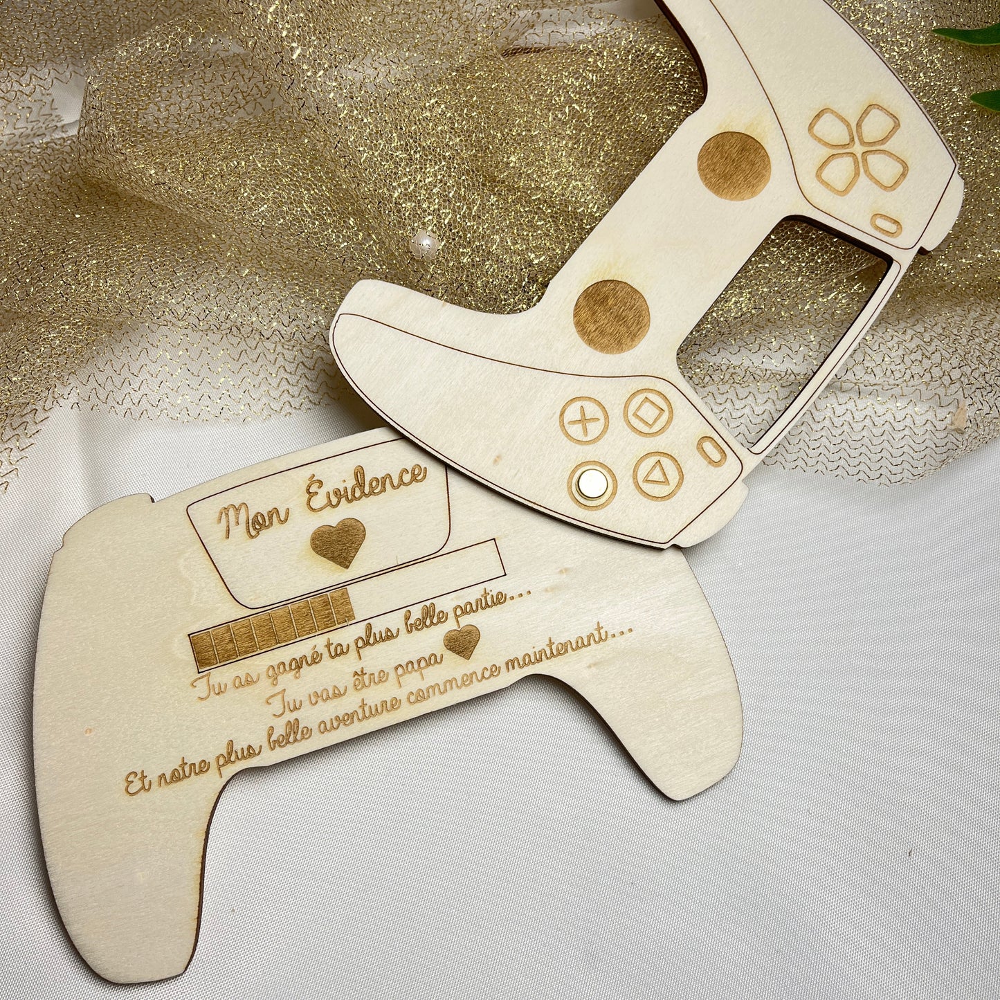 manette en bois ps5 personnalisable ouverte