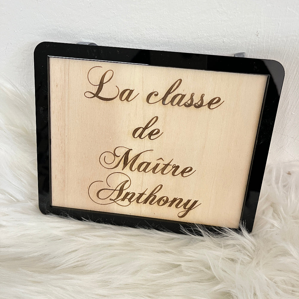 panneau de la classe de maitresse personnalisable