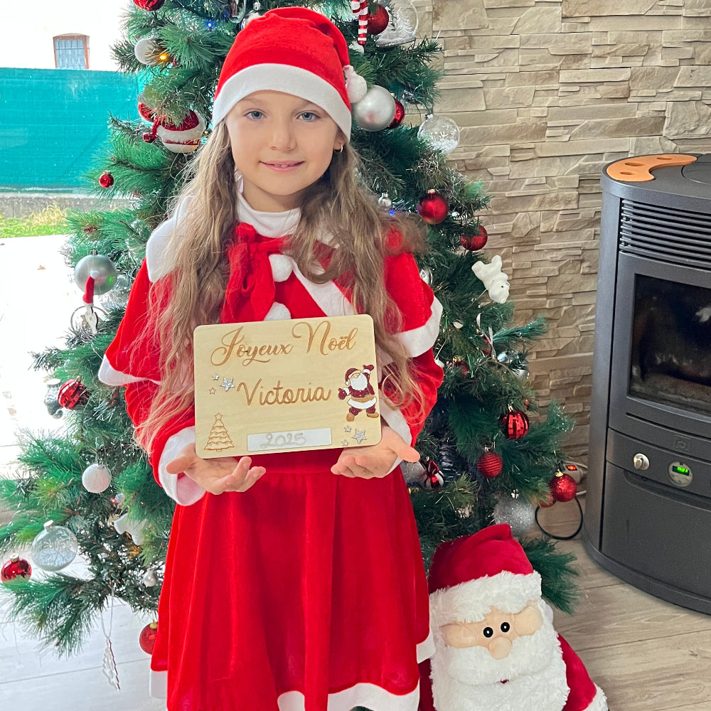 panneau photo noel personnalisable bois