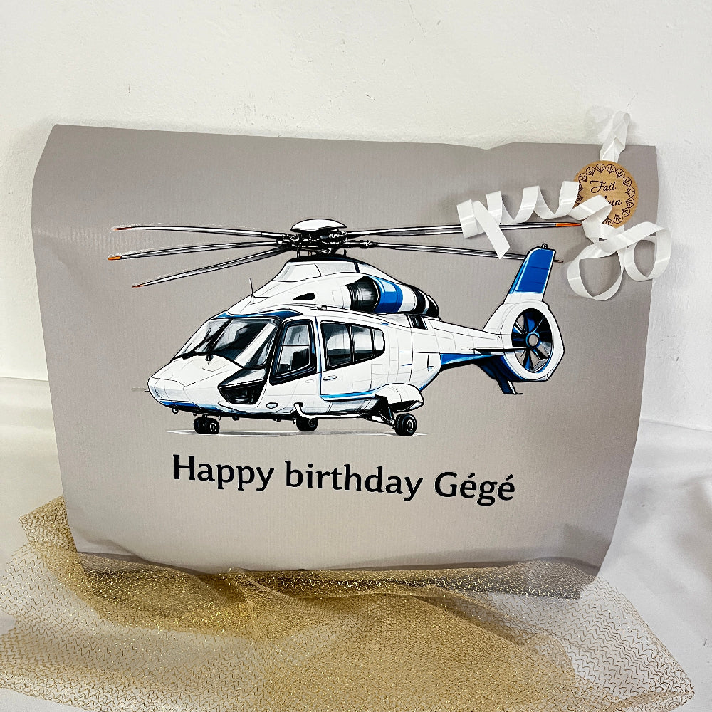 paquet cadeau personnalisable helicoptere
