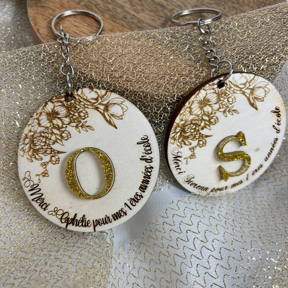 porte cle floral personnalisable