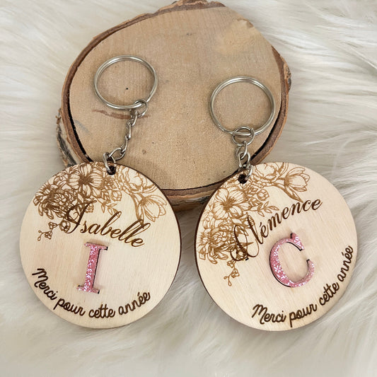 porte clé maîtresse personnalisé bois