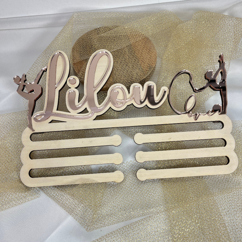 porte medaille gym miroir rose