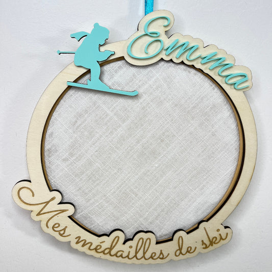 porte médailles ski personnalisable bois