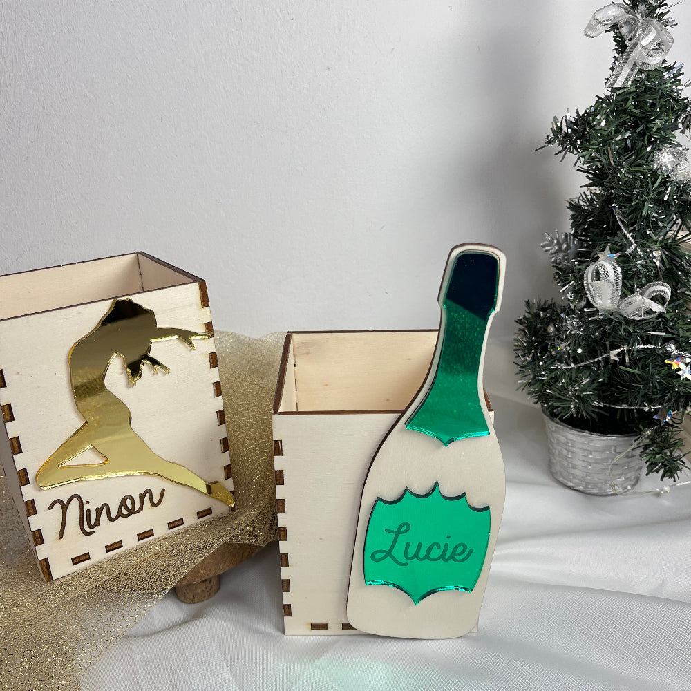 pot a crayon personnalisable champagne