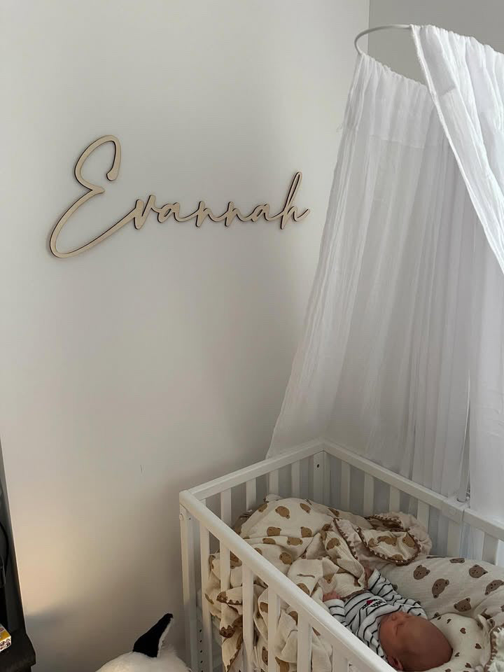 prénom en bois mural evannah