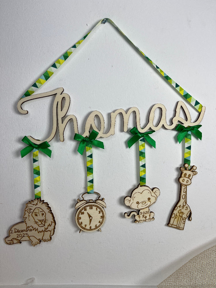 prenom mural en bois savane