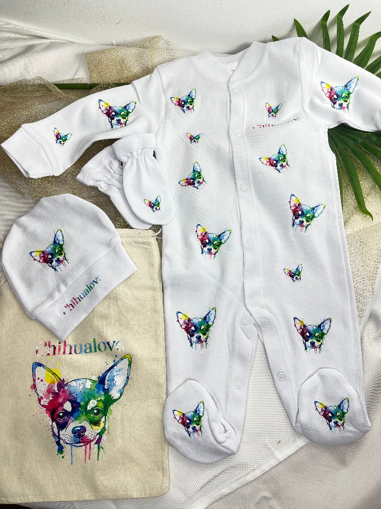 pyjama imprime personnalisable chihuhua en couleur