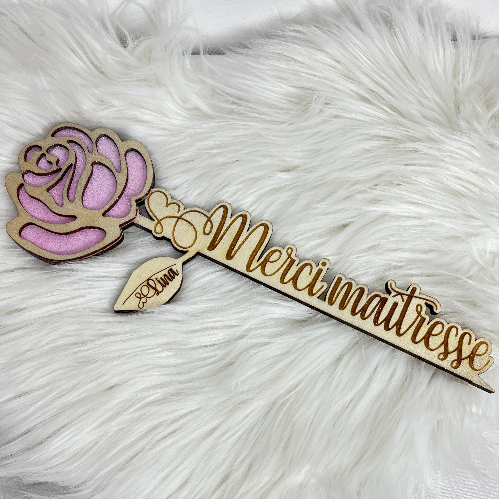 rose eternelle en bois maitresse