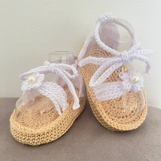sandales blanches crochet bebe naissance