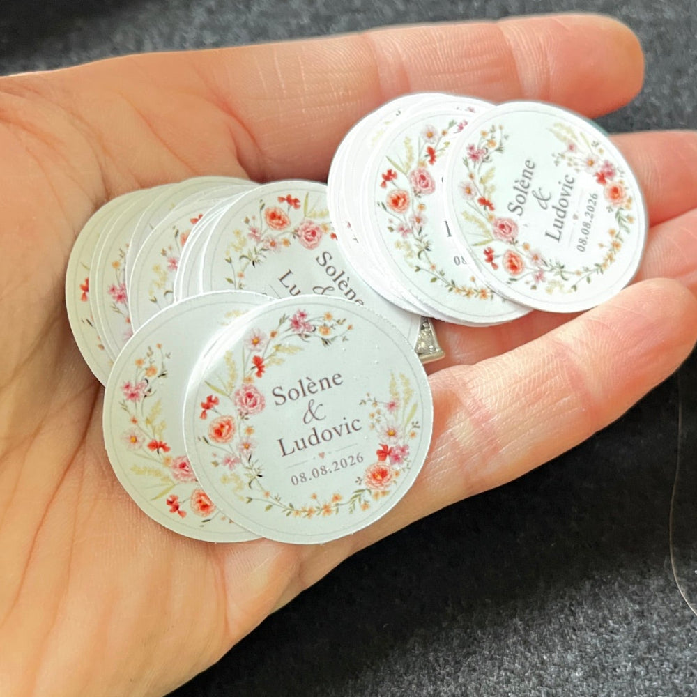 stickers personnalisable fleuri