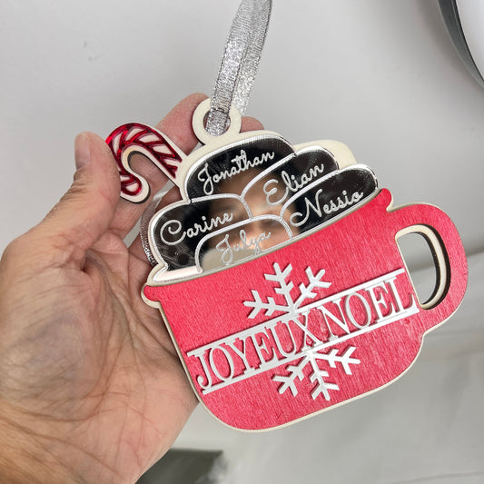 suspension de noel chocolat chaud personnalisable