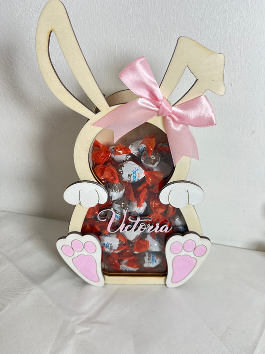 tirelire lapin en bois personnalisable chocolat