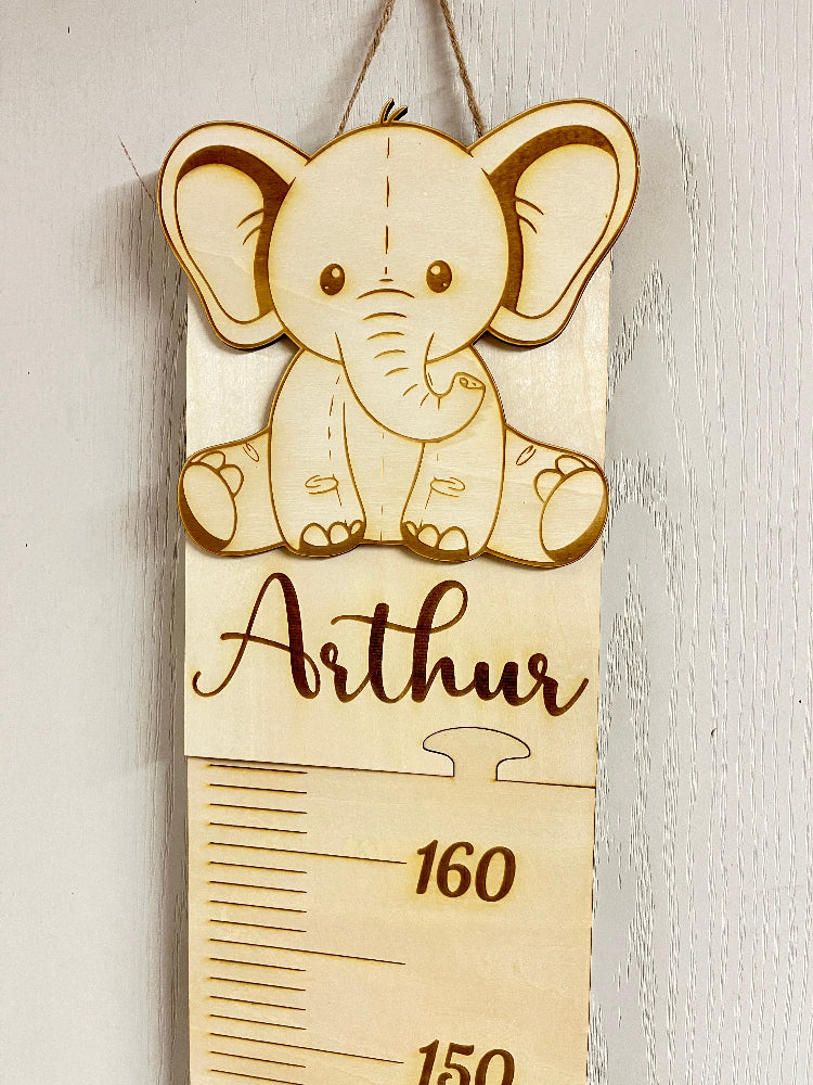 toise en bois personnalisable puzzle éléphant