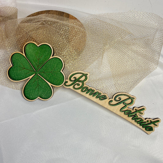 trefle a 4 feuilles intemporel personnalisable