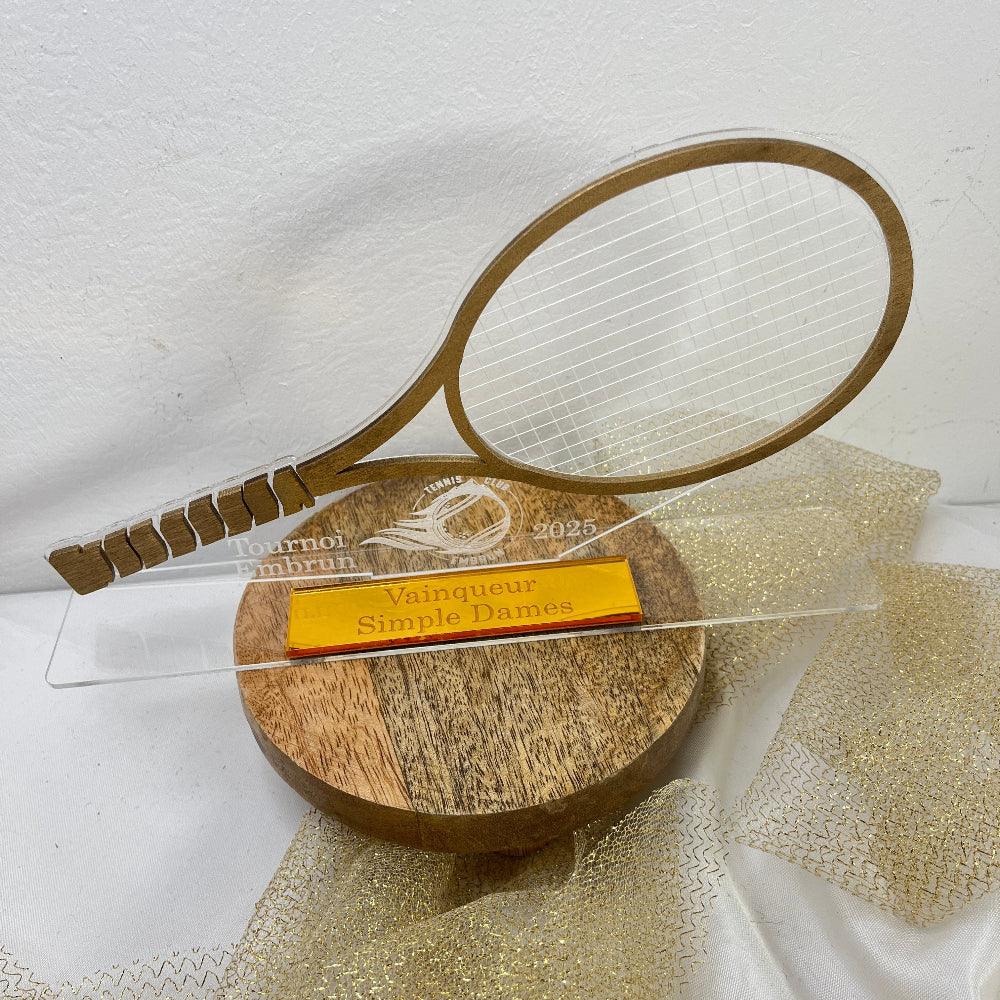 trophee tennis raquette tournoi personnalisable