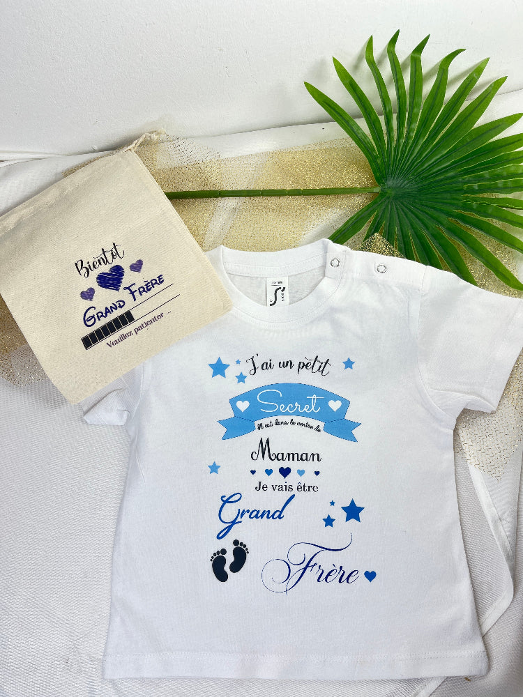tshirt je vais etre grand frere personnalisable