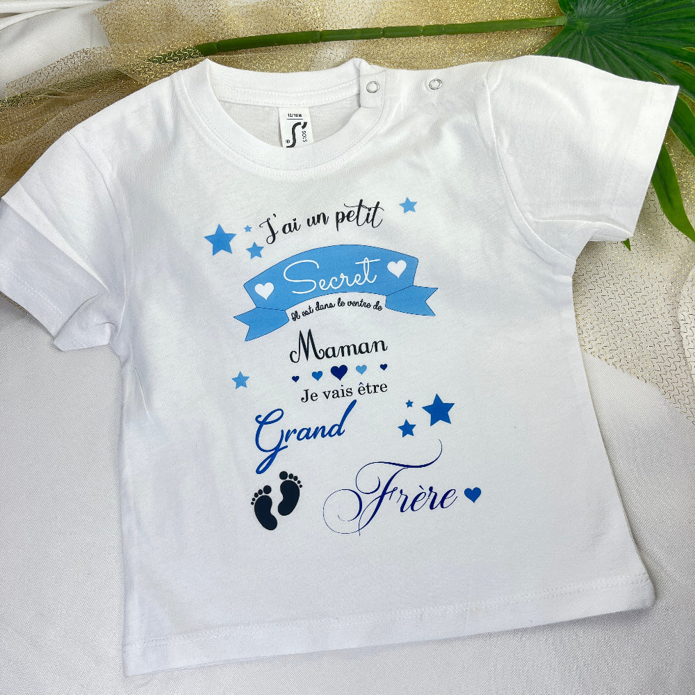 tshirt je vais etre grand frere personnalisable enfant