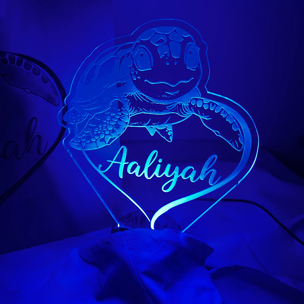 veilleuse tortue coeur personnalisable