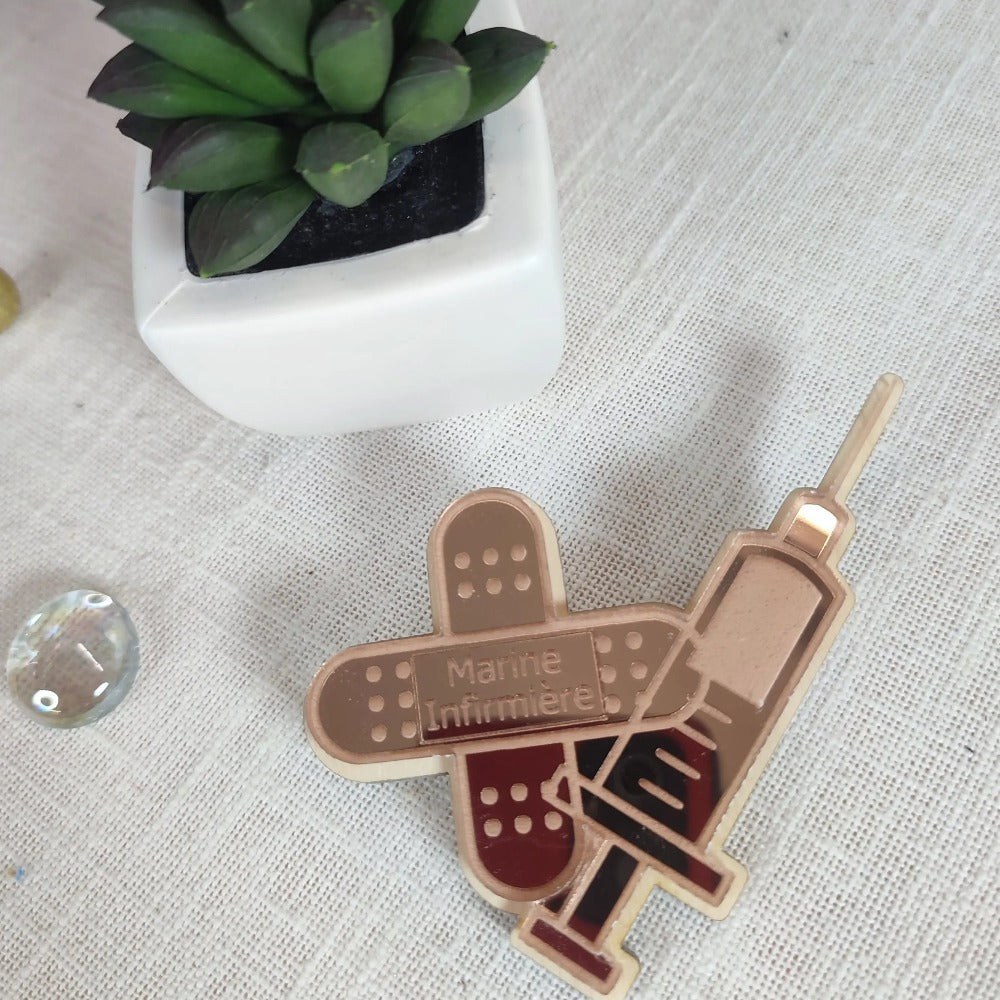 Badge à personnaliser Laurie Déco et lumières