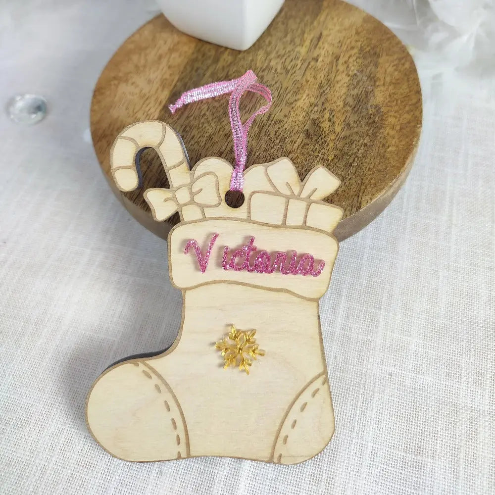 Botte de noël personnalisée Laurie Déco et lumières