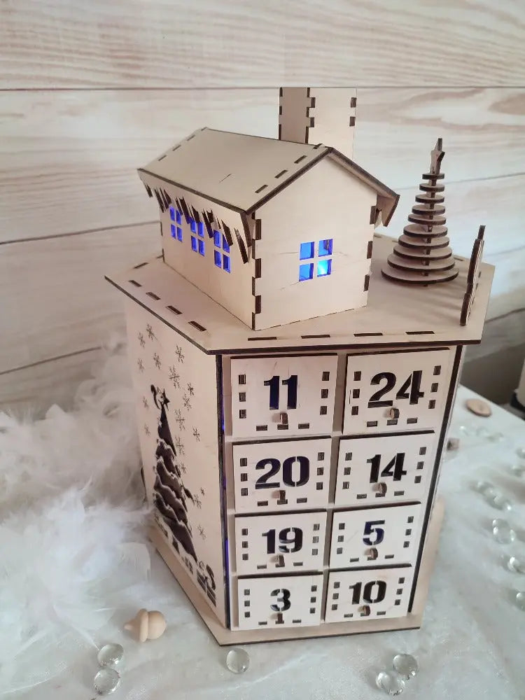 Calendrier de l avent illuminé personnalisé Laurie Déco et lumières