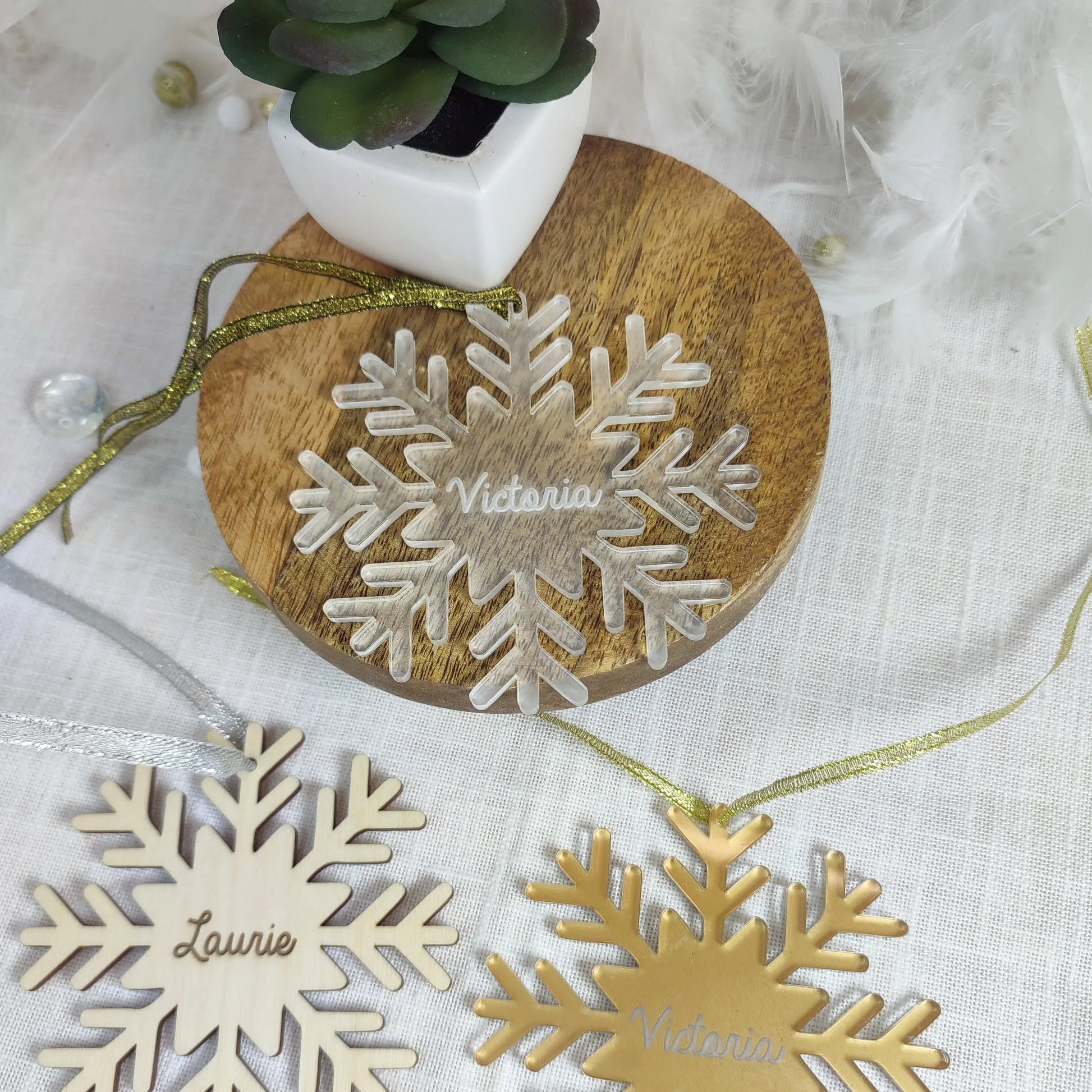 Flocon  de noël personnalisé Laurie Déco et lumières