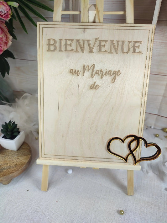 Panneau bienvenue à notre mariage Laurie Déco et Lumières