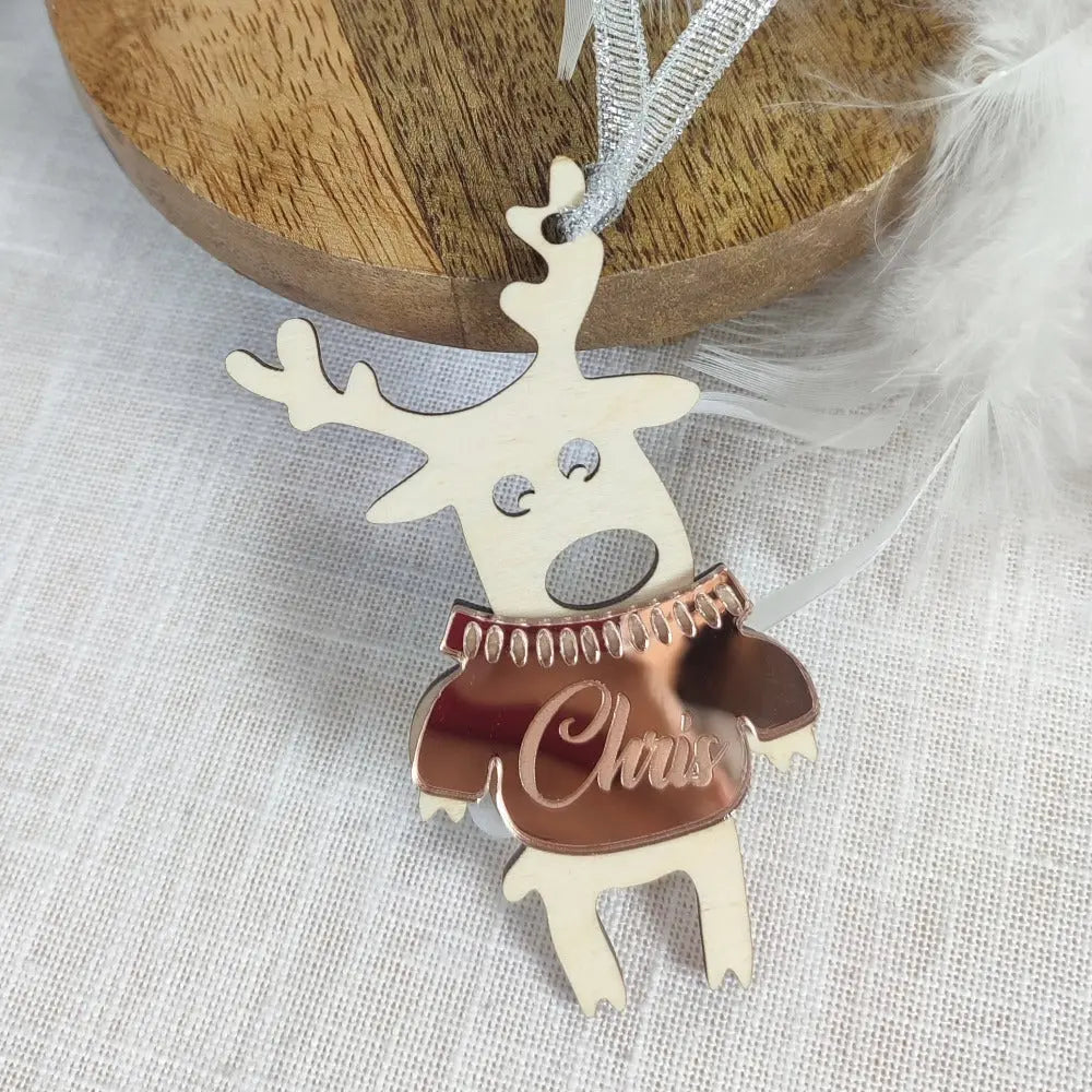 Renne de noël personnalisé Laurie Déco et lumières
