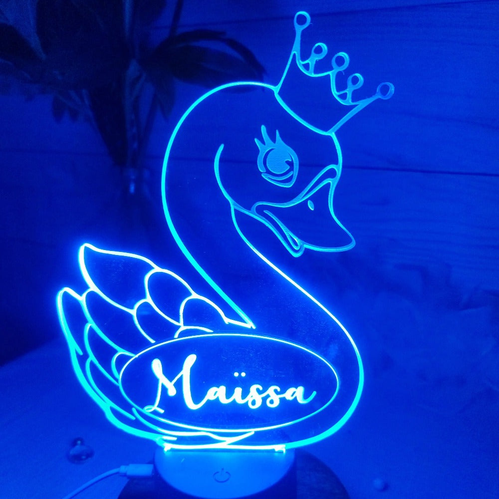 Veilleuse cygne Laurie Deco et lumières