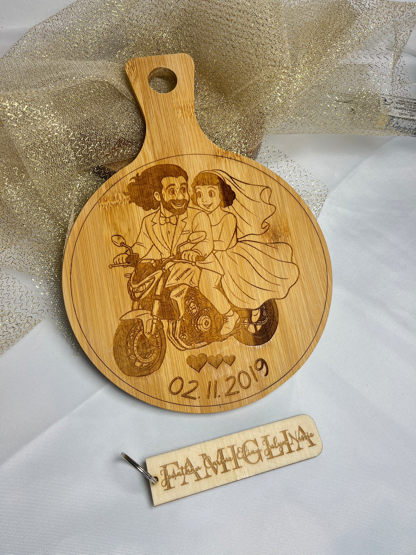 🍽️ Planche à découper ronde personnalisée – Cadeau original et utile
