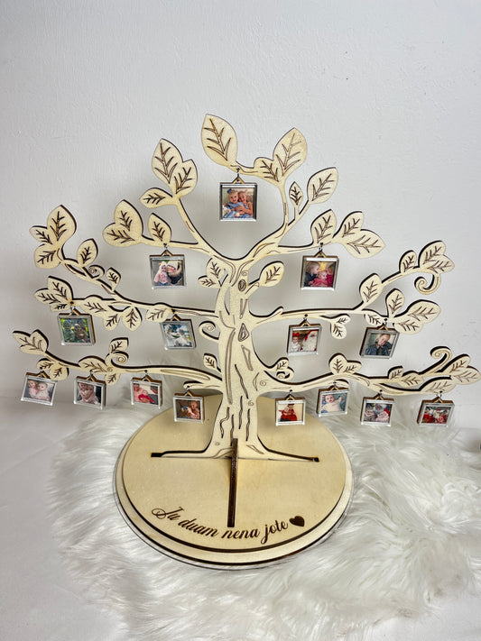Arbre de famille photo sur socle personnalisé – Création unique et pleine d’émotion