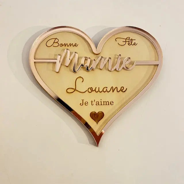Aimant Bonne fête maman personnalisé Laurie Déco et Lumières