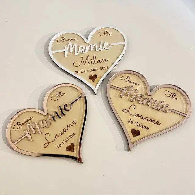 Aimant Bonne fête maman personnalisé Laurie Déco et Lumières