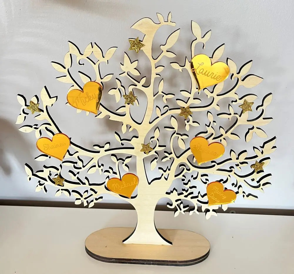 Arbre de famille en bois personnalisé Laurie Déco et lumières