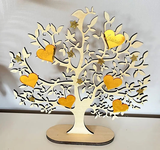 Arbre de famille en bois personnalisé Laurie Déco et lumières