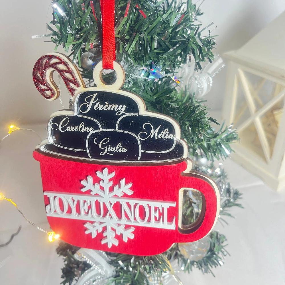 Boule de Noël chocolat chaud personnalisée Laurie Déco et lumières