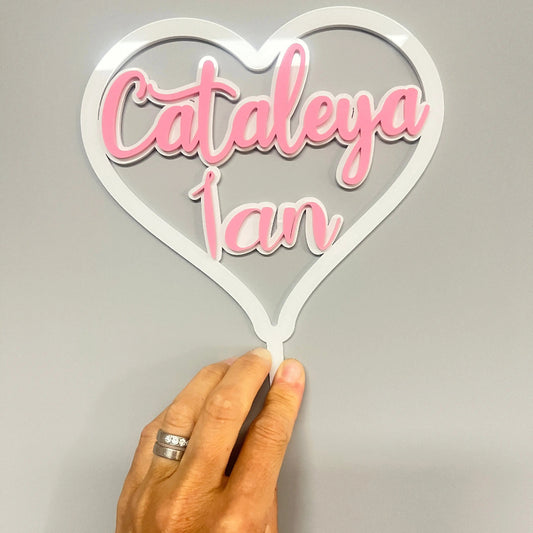 Cake topper personnalisable Plexiglas Laurie Deco et Lumieres