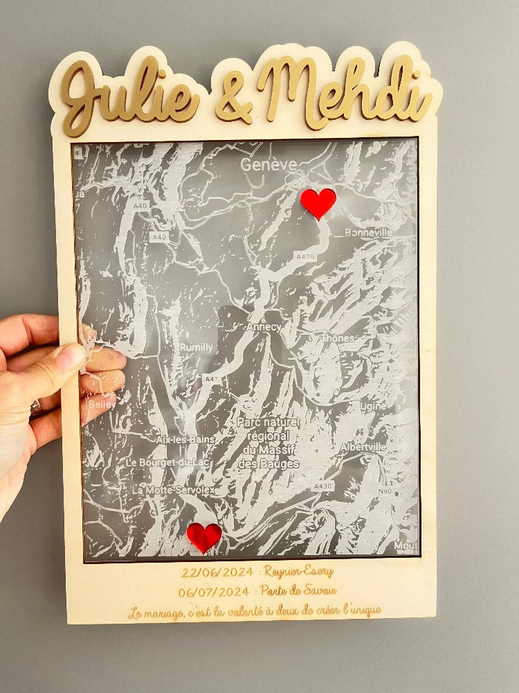 Carte des amoureux personnalisée Laurie Déco et lumières