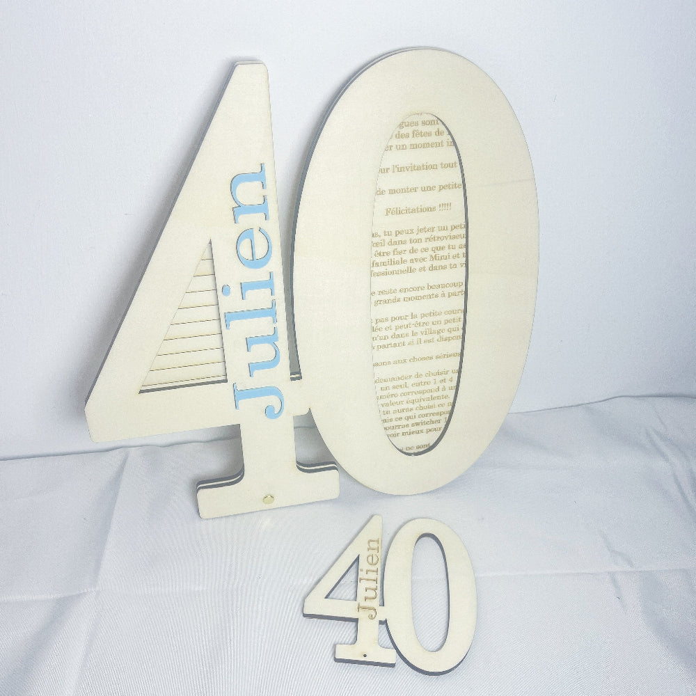 Carte anniversaire géante 40 ans  Laurie Déco et lumières