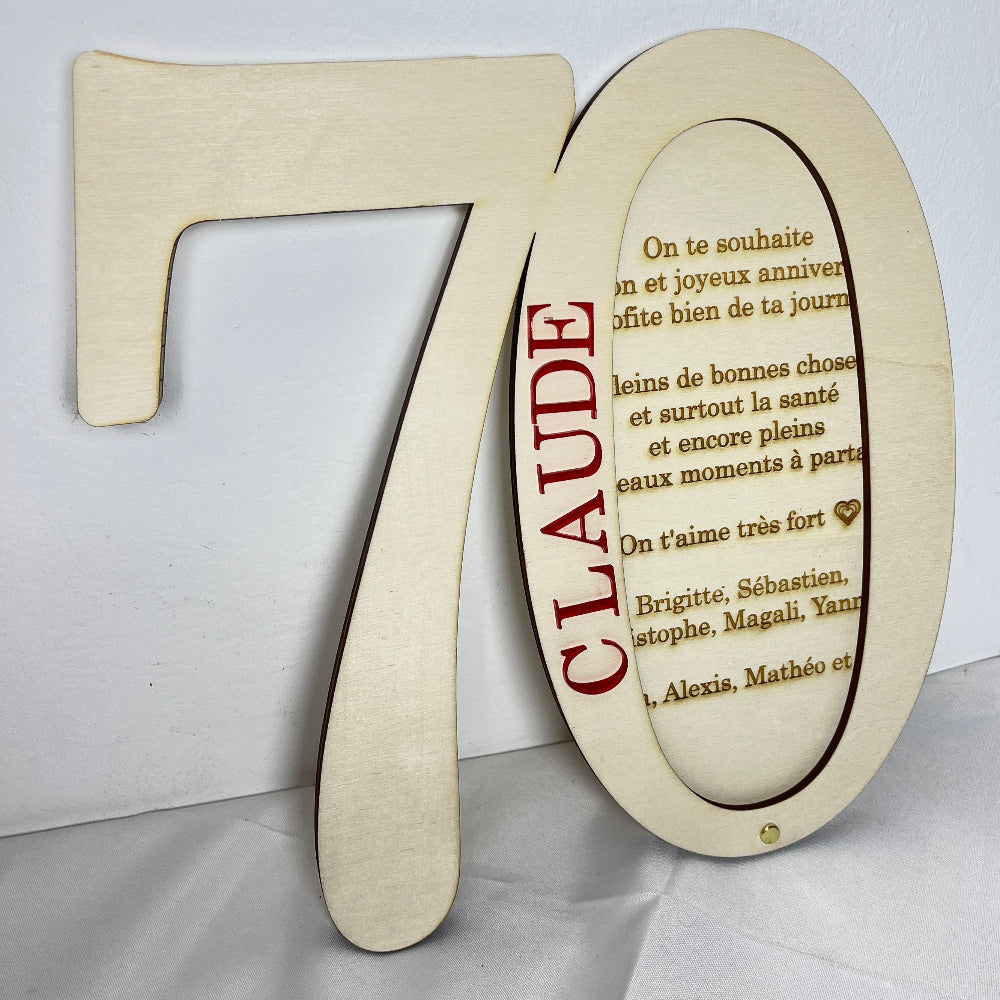 Carte anniversaire géante 70 ans  Laurie Déco et lumières