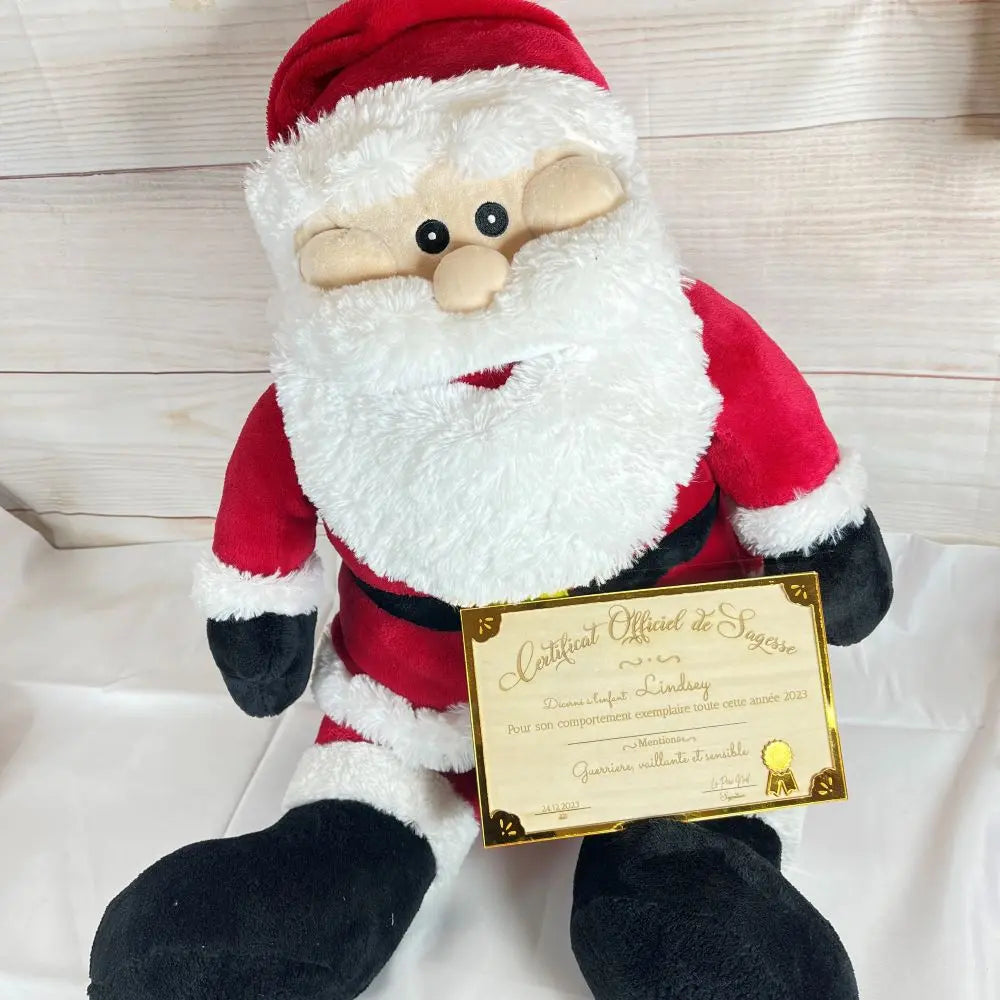 Certificat de sagesse officiel délivré par le père noël Laurie Déco et lumières