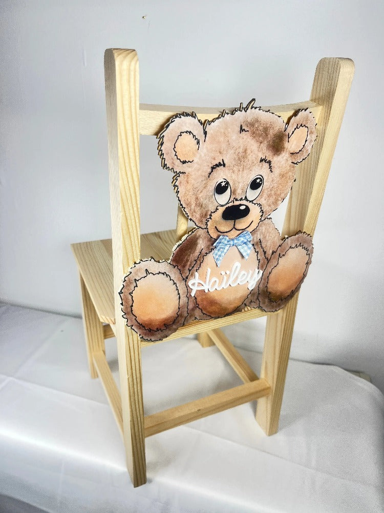 Chaise en bois décorative personnalisée Laurie Déco et Lumières