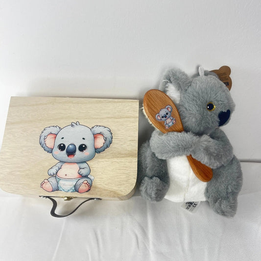 Coffret de naissance koala personnalisé Laurie déco et lumières