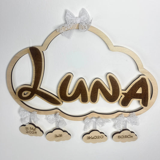 Décoration nuage de naissance Laurie Deco et lumières