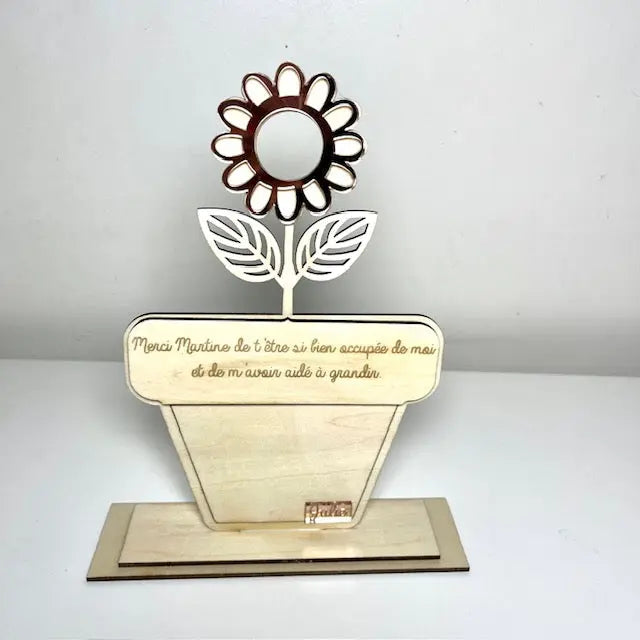 Pot de fleur en bois personnalisé Laurie Déco et lumières