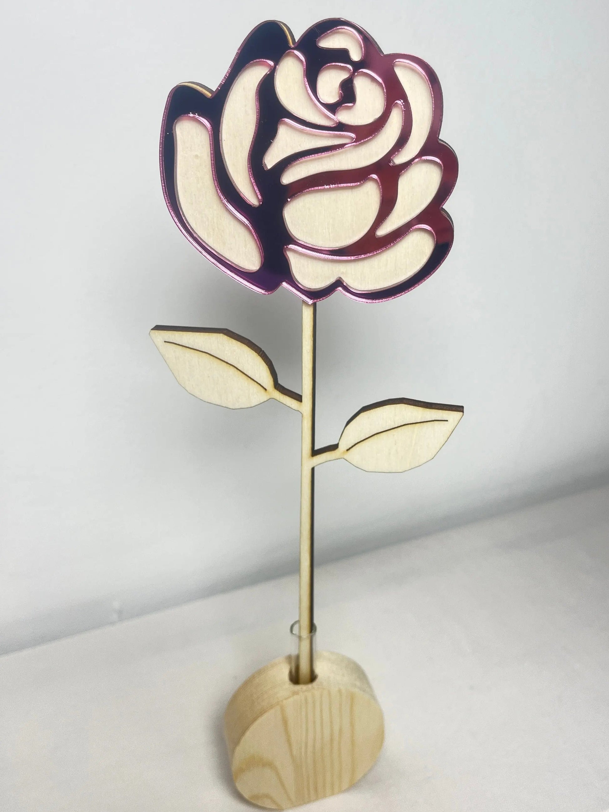 Rose éternelle brillante et soliflore personnalisable Laurie Déco et Lumières